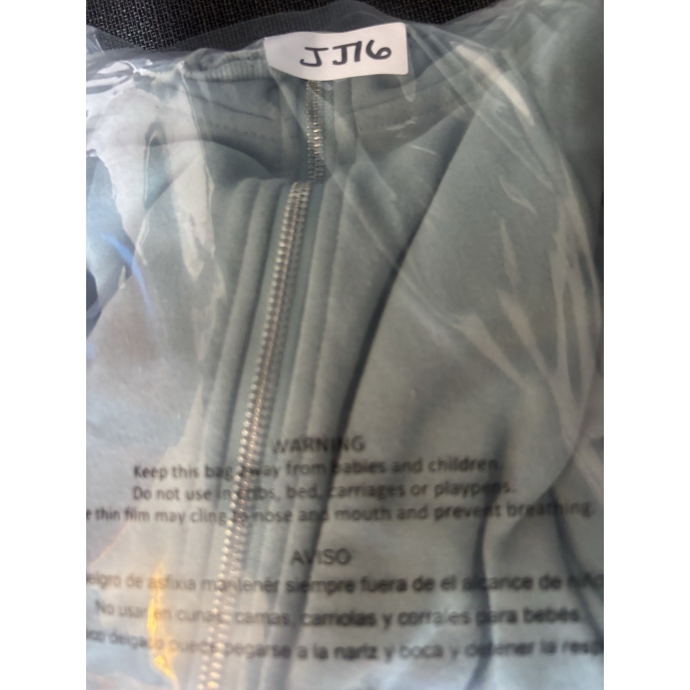 Womens Half Zip Tops Long Sleeve V Neck Baggy Sweatshirt Aqua Teal JJ16 - Picture 6 of 6